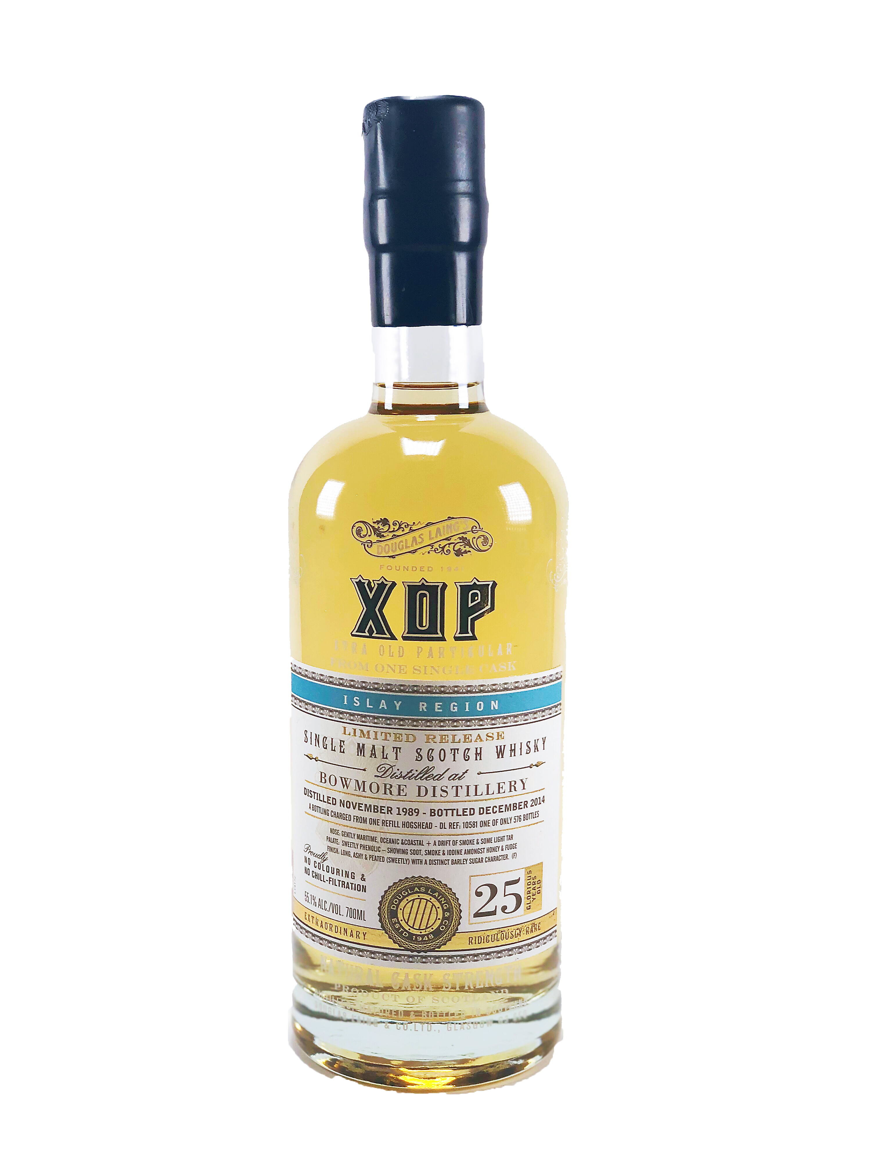 Bowmore_25_yo_1989-2014_Limited_Release_XOP_Douglas_Laing's_55.1%_one_of_576_Refill_Hogshead_DL_REf_10581_Islay
