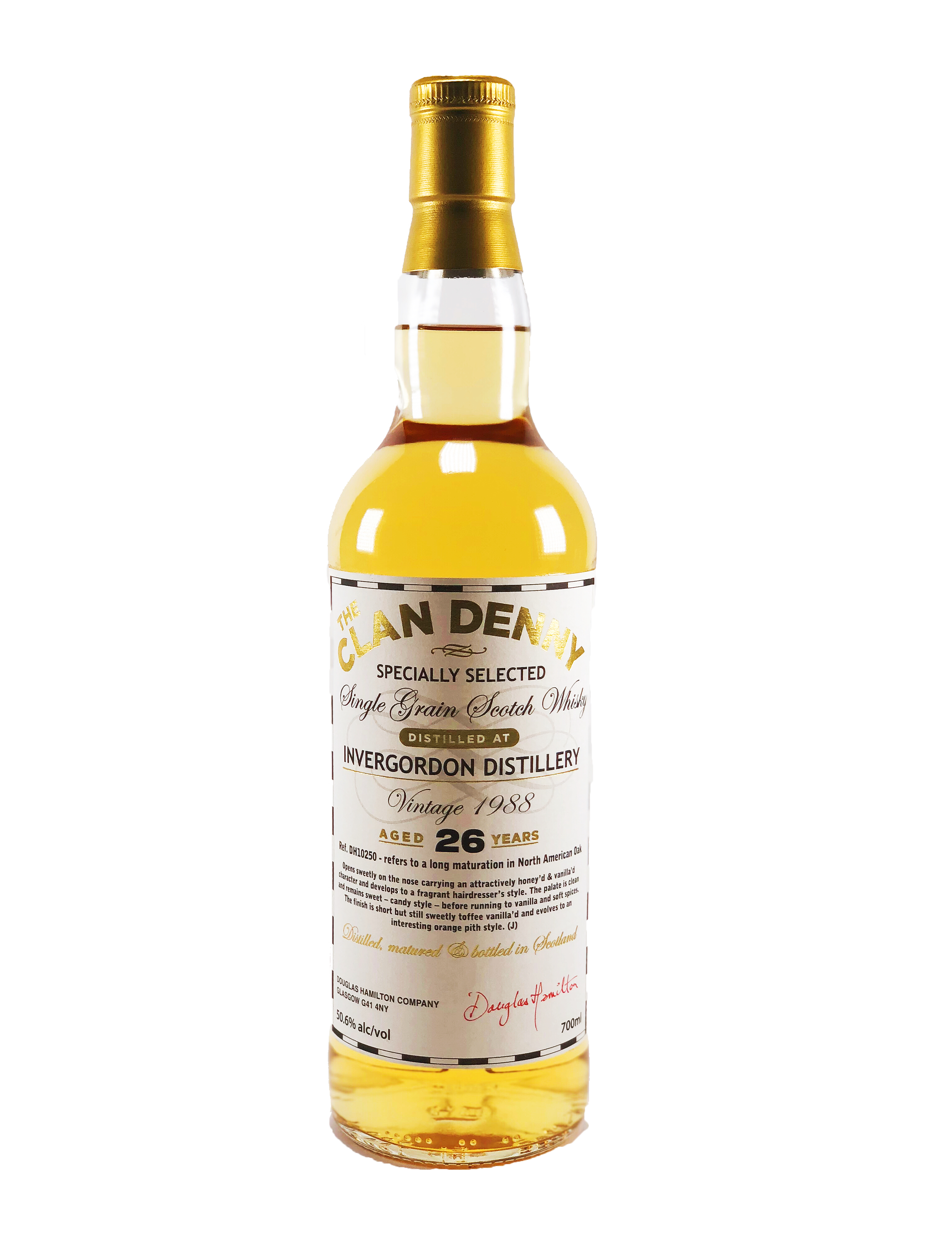 Invergordon_26_yo_Single_Grain_The_Clan_Denny_Douglas_Hamilton_Company_50.6%_North_American_Oak_DH10250_Highland